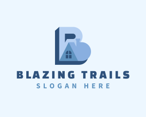 Blue Housing Letter B logo design