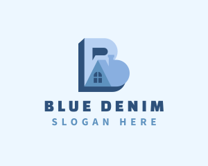Blue Housing Letter B logo design