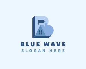 Blue Housing Letter B logo design