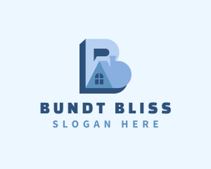 Blue Housing Letter B logo design