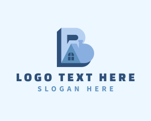 Lettermark - Blue Housing Letter B logo design