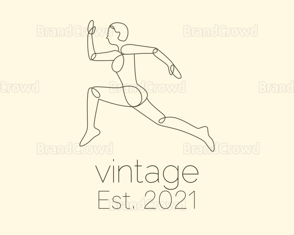 Human Runner Monoline Logo