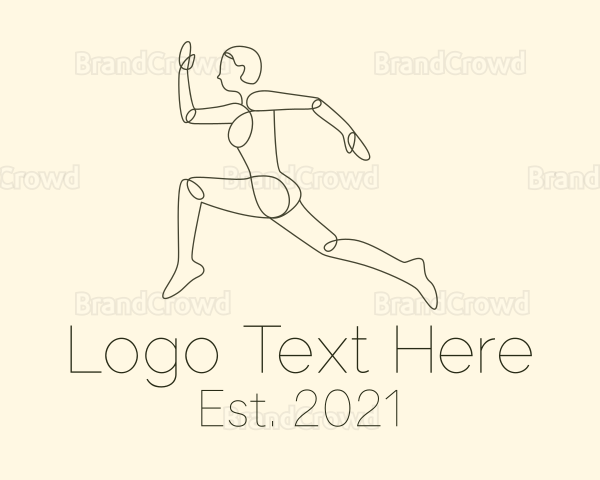 Human Runner Monoline Logo