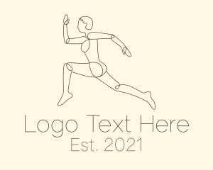 Fast-moving - Human Runner Monoline logo design