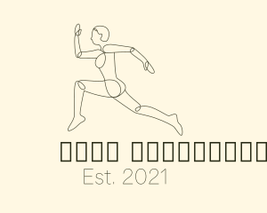 Fit - Human Runner Monoline logo design