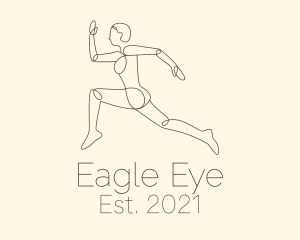 Human Runner Monoline logo design