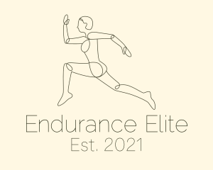 Marathon - Human Runner Monoline logo design