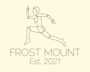 Human Runner Monoline logo design