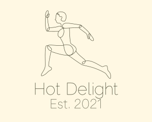 Human Runner Monoline logo design