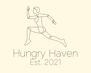 Human Runner Monoline logo design