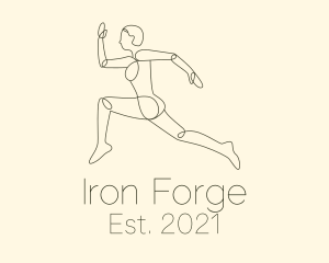 Human Runner Monoline logo design