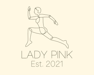 Body - Human Runner Monoline logo design