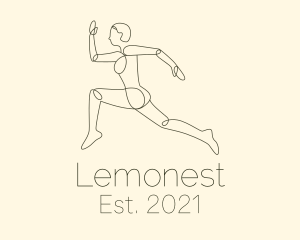 Athletics - Human Runner Monoline logo design