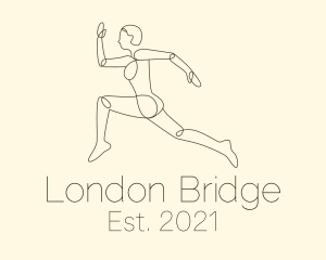 Human Runner Monoline logo design