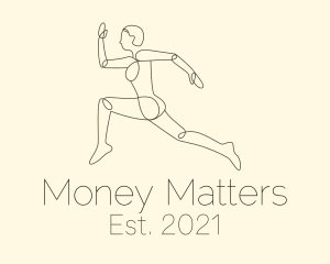 Marathon - Human Runner Monoline logo design