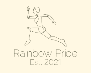 Human Runner Monoline logo design