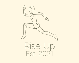 Human Runner Monoline logo design