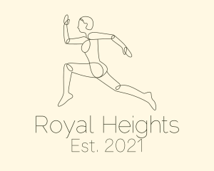 Human Runner Monoline logo design