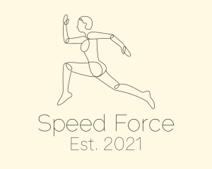 Human Runner Monoline logo design