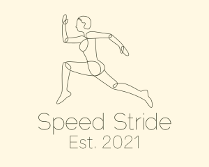 Runner - Human Runner Monoline logo design