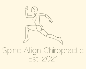 Human Runner Monoline logo design