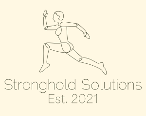 Human Runner Monoline logo design