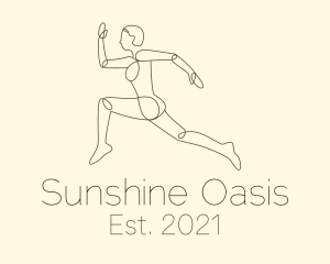 Human Runner Monoline logo design