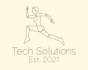 Human Runner Monoline logo design