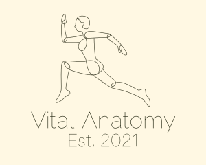Anatomy - Human Runner Monoline logo design