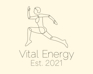 Active - Human Runner Monoline logo design