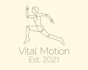 Active - Human Runner Monoline logo design