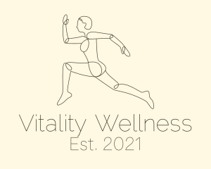 Healthy Lifestyle - Human Runner Monoline logo design