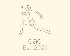 Human Body - Human Runner Monoline logo design