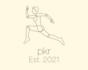 Human Runner Monoline logo design