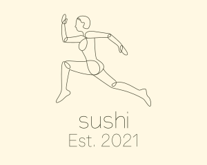 Human Runner Monoline logo design