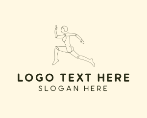 Human Body - Human Runner Monoline logo design