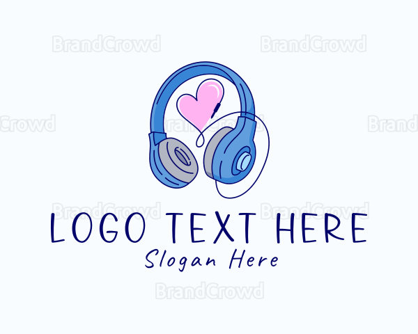 Music Heart Headphone Logo