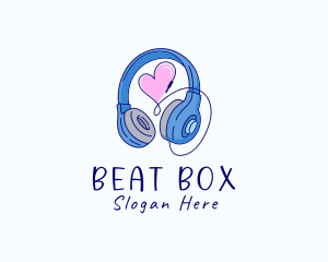 Rhythm - Music Heart Headphone logo design