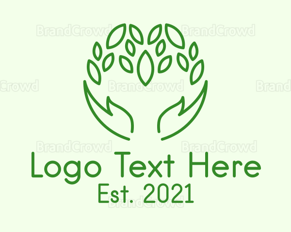 Minimalist Leaf Hands Logo