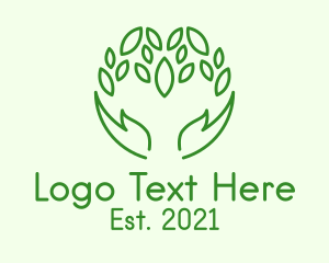 Non Profit - Minimalist Leaf Hands logo design