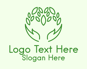 Minimalist Leaf Hands Logo