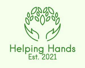 Aid - Minimalist Leaf Hands logo design