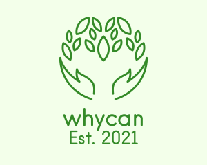 Ecologicial - Minimalist Leaf Hands logo design