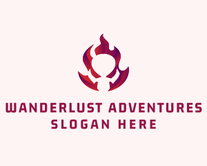 Icon - Fire Skull Avatar logo design