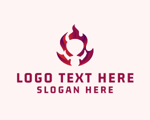 Icon - Fire Skull Avatar logo design