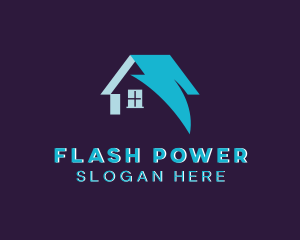 House Electricity Lightning logo design