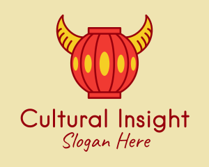 Chinese Ox Horn Lantern logo design