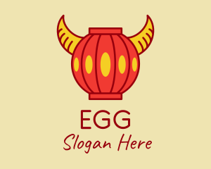 Bison - Chinese Ox Horn Lantern logo design