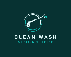 Washer - Green Pressure Washer logo design