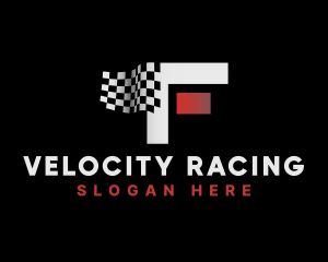 Motorsports - Racing Flag Motorsports Letter F logo design